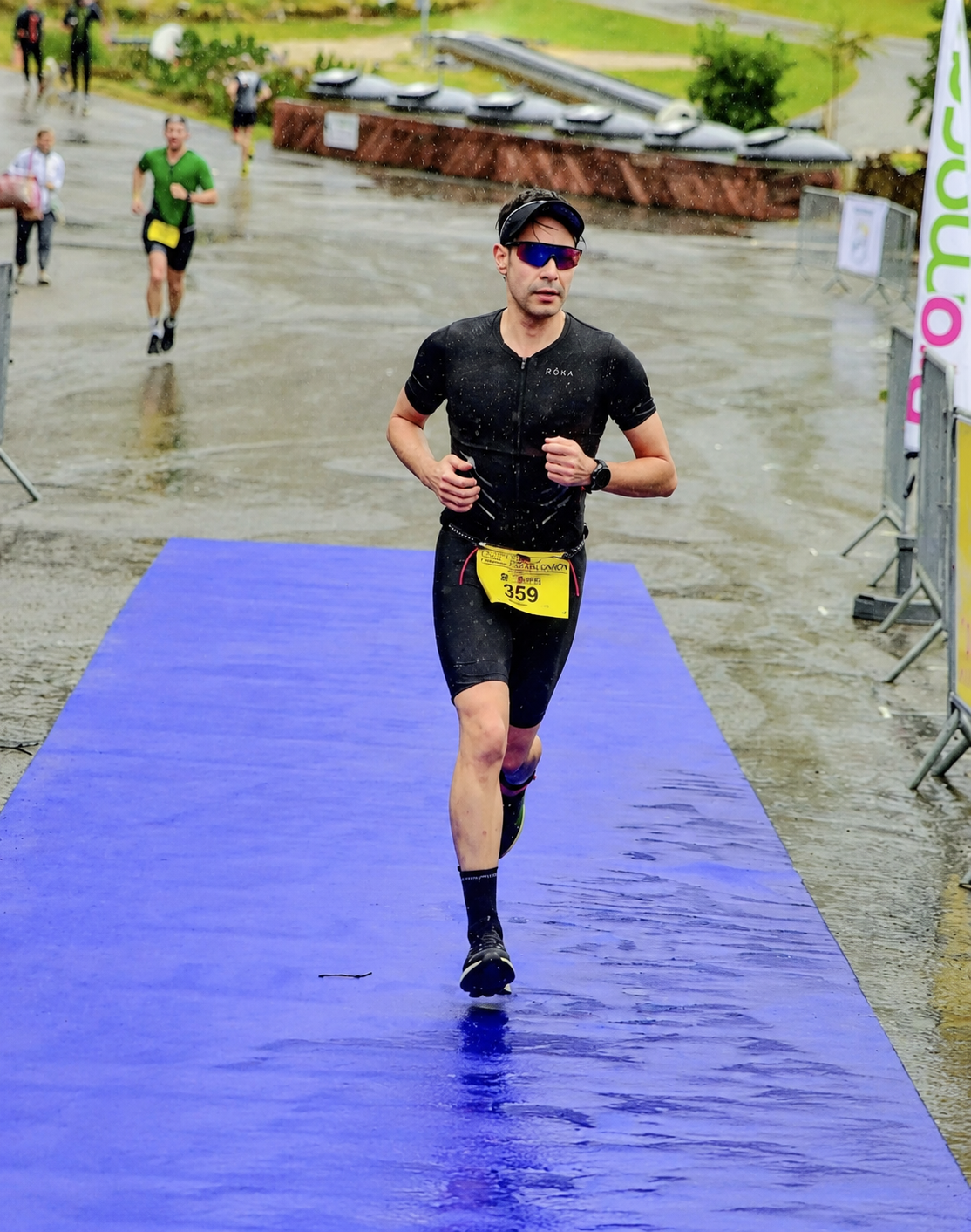 Hicham Souiba running during a mountain triathlon